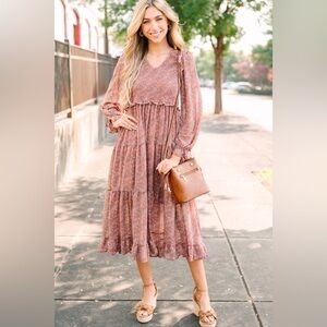 Love Olive Co Clay Floral Dress